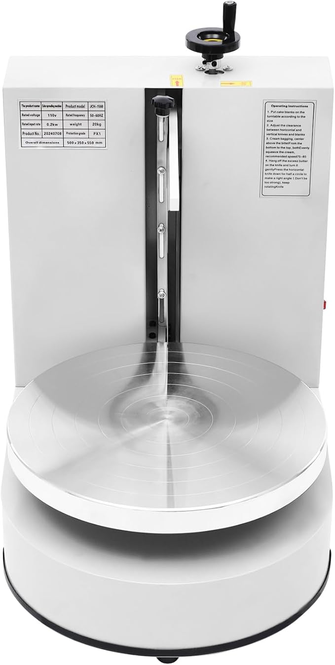 LOYALHEARTDY 200W Cake Spreading Machine with Turntable,Cake Turntable Adjustable Spatula, Touch Control, Cake Icing Machine, Pink - Perfect for Professional Cake Decorating (white)