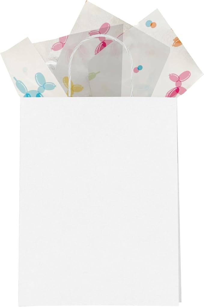 Pro Supply Global Balloon Dogs Printed Tissue Paper for Gift Bags or Boxes and Wrapping - Birthday Bulk Decorative Art Tissue Paper for Packaging and Gifting | 24 Sheets 20" x 30"