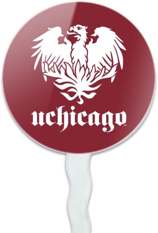 University of Chicago Primary Logo Cupcake Picks Toppers Decoration Set of 6
