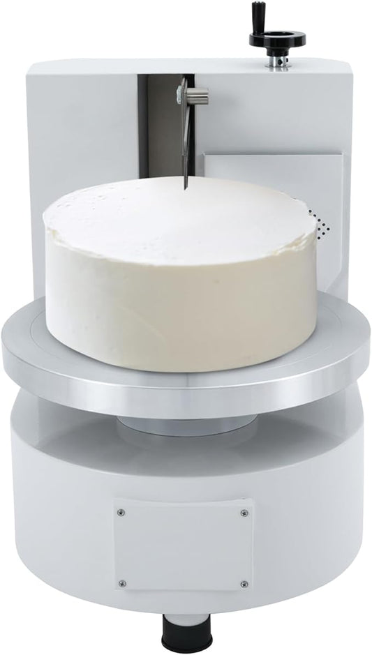 Cake Decorating Coating Machine with Graduated Scraper, 0-200RPM Rotating Speed Cream Spreading Automatic Frosting Turntable for 4-12inch Cakes (White)
