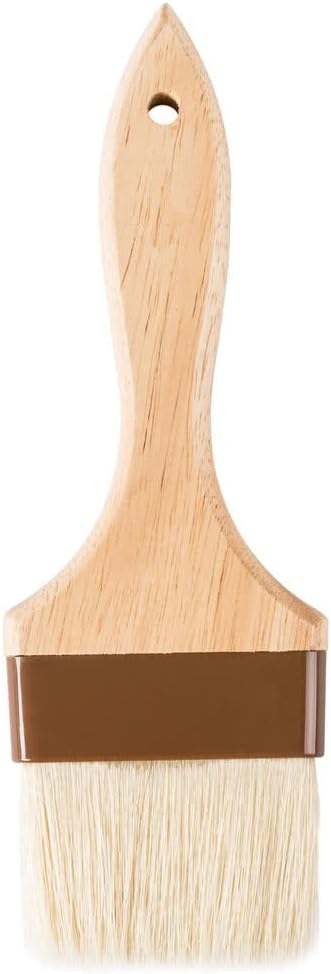 Betolla 2-Inch Pastry Brush – Natural Boar Bristle Basting & Marinade Brush with Lacquered Hardwood Handle for Cooking, BBQ, and Baking