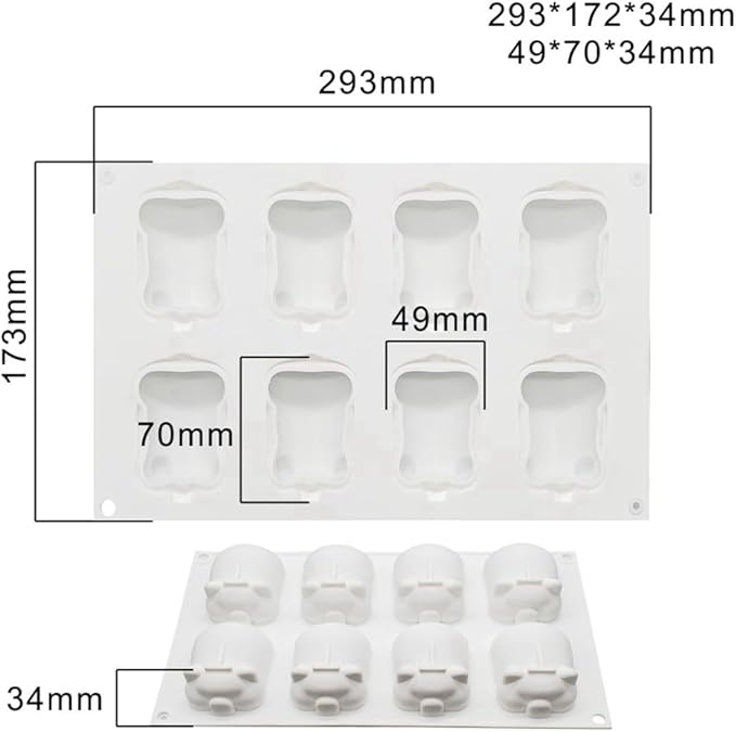 mostsom Silicone Pig Mold Fondant Mold Chocolate Cake MoldMousse Cake Decoration Dessert Baking Mold DIY Candle Model (G_ Pig)
