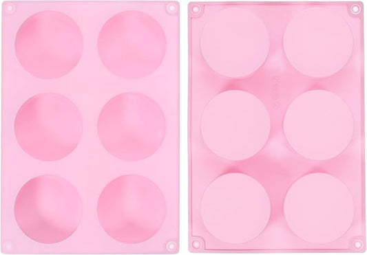 uxcell 2pcs Silicone Muffins Pan, 6 Cup Silicone Cupcake Pan Nonstick Baking Tray for Muffins, Cupcakes, Dishwasher Safe, Pink
