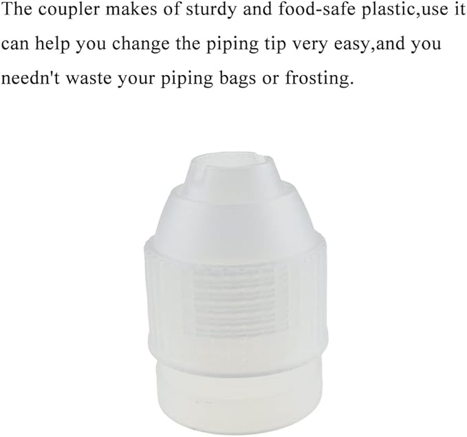 HAHIYO Plastic Couplers of Large Size Easy to Twist For Cake Decorating Piping Tip Coupler for Icing Nozzles (6 Pieces)