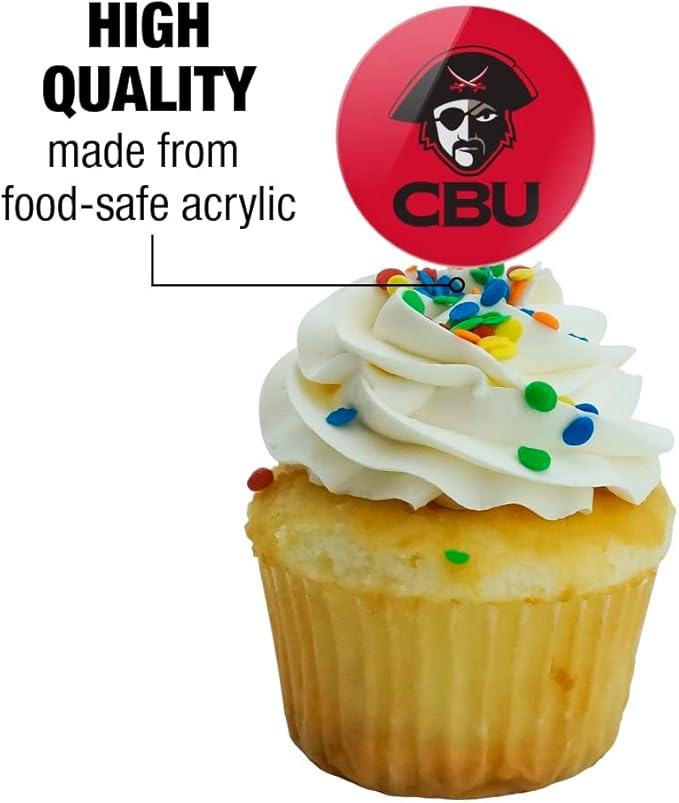 Christian Brothers University Primary Logo Cupcake Picks Toppers Decoration Set of 6