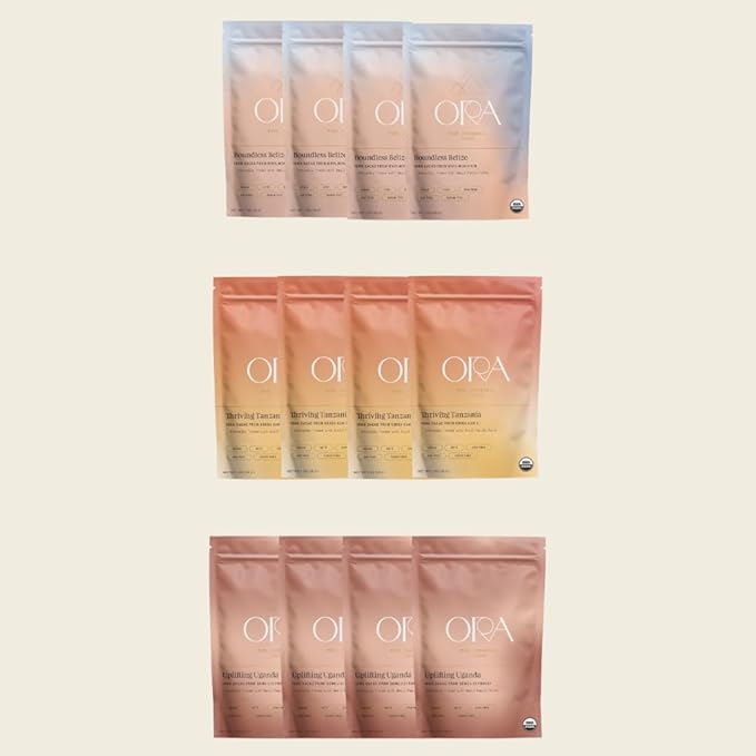 ORA Ceremonial Cacao - Pure Kit - Organic 100% Cacao - Ethical - Regenerative - High Flavanol - Coffee Alternative - Better Energy - Heavy Metals Tested - Unsweetened - 12-Pack