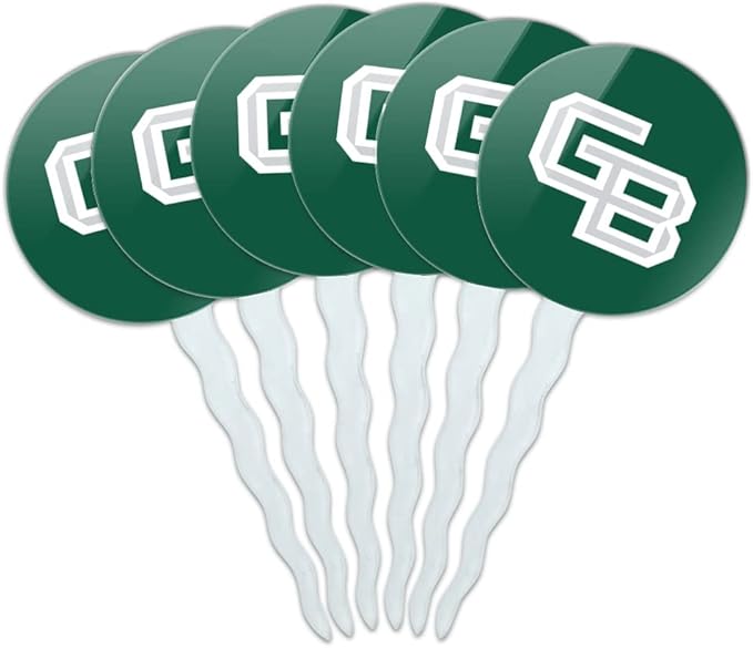 University of Wisconsin - Green Bay Primary Logo Cupcake Picks Toppers Decoration Set of 6