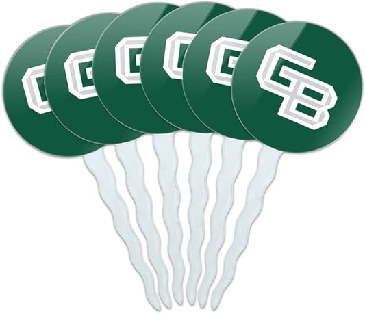 University of Wisconsin - Green Bay Primary Logo Cupcake Picks Toppers Decoration Set of 6