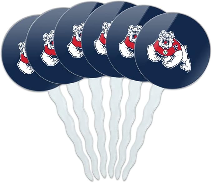 Fresno State Primary Logo Cupcake Picks Toppers Decoration Set of 6