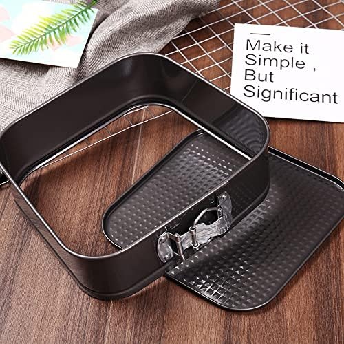 1 Piece Square Springform Cake Tin for Baking Non Stick, Pudding Pan, Bake Tin for Cake, Carbon Steel, 24 cm