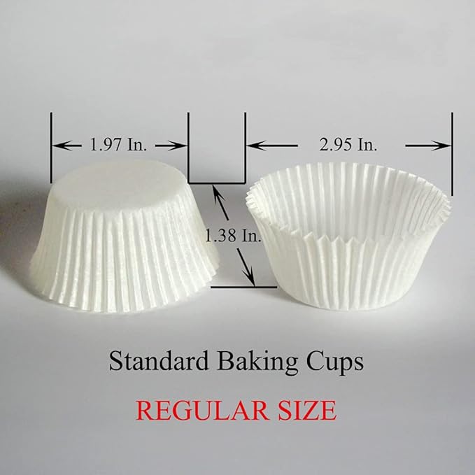 Natural White Coffee Brown Cupcake Liners Standard Greaseproof Paper Baking Cups, 150-Count