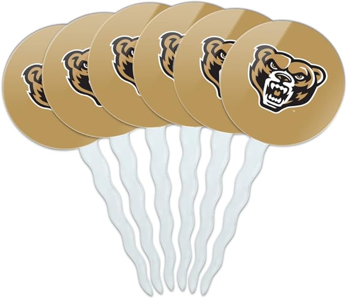 Oakland University Primary Logo Cupcake Picks Toppers Decoration Set of 6