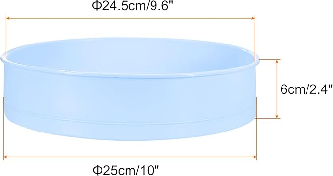 HARFINGTON 3 Pcs Round Cake Pans 10" Nonstick Quick Release Silicone Cake Mould Bakeware Tools for Baking Cupcakes Bread Pizza, Blue