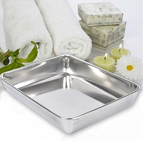 Sheet Pan,Cookie Sheet,Heavy Duty Stainless Steel Baking Toaster Oven Jelly Roll Deep Edge,Superior Mirror Finish, Dishwasher Safe (9.65 * 11.8 * 2.36 inches)