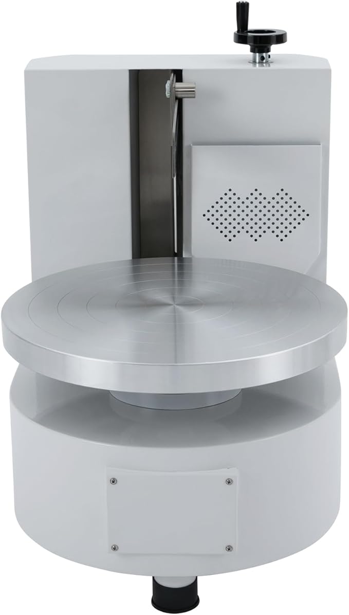 Cake Decorating Coating Machine, 80W Auto Cream Spreading Machine, Cake Cream Smooth Coating Decoration Machines with Adjustable Speed for 4-12 Inch Cakes Dessert Shops (White)