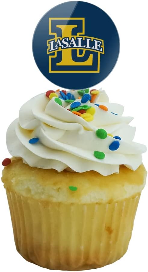 La Salle University Primary Logo Cupcake Picks Toppers Decoration Set of 6