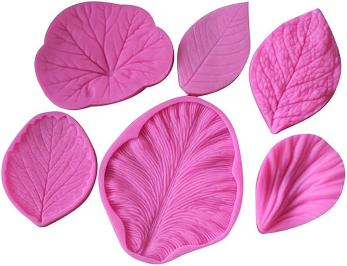 Leaf Silicone Mold Rose Flower Fondant Molds DIY Cake Decorating Tools Sugarcraft Candy Resin Clay Chocolate Gumpaste Moulds (6PCS/lot)