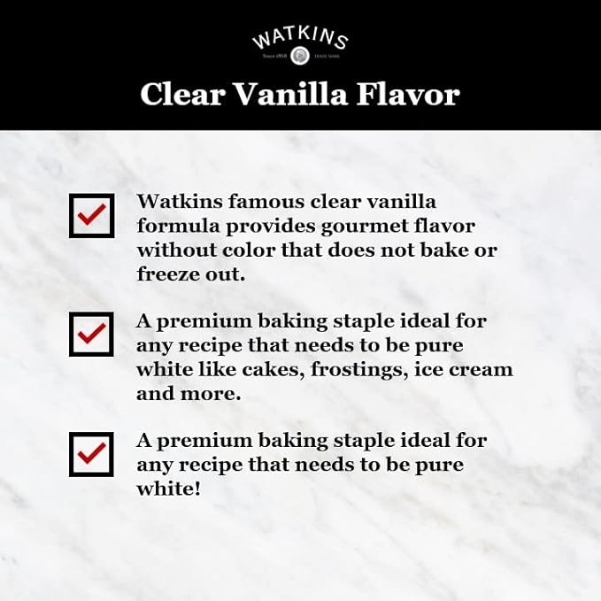 Watkins Clear Vanilla Flavor, 11 fl. oz. Bottle, 1 Count (Packaging May Vary)