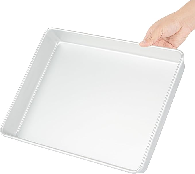 Restaurantware-Met Lux 15 x 12 x 2 Inch Straight-Sided Baking Tin, 1 Rectangular Cake Pan - Oven-Ready, Freezable, Anodized Aluminum Baking Sheet Cake Pan, Greaseproof, For Birthday