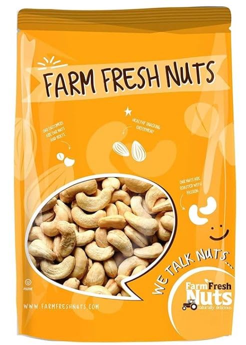 Farm Fresh Nuts Garlic Pepper Cashews – 2lb Roasted Cashews – Delicious and Spicy Cashew Nuts – Crunchy and Salty Snacks