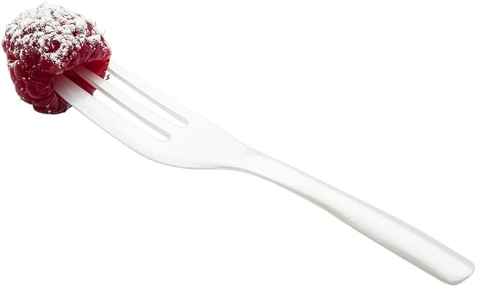 Restaurantware-4 Inch Cake Forks, 100 Knife-Edged Premium Pastry Forks - Disposable, Solid And Durable, PEarl White Plastic Sharp Edge Fork, For Parties, Bakeries, Catering Services, Gatherings