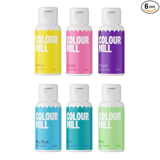 Colour Mill Oil-Based Food Coloring, 20 Milliliters (Pool Party Pack)