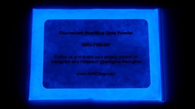 Glow in The Dark Pigment Powder - Neutral and Fluorescent Color for Art Painting, Fine Art, Nail Art Paint, and DIY Crafts - Long Lasting, 10+ Color Options - Fluorescent Blue - (12 Grams/ .42oz)