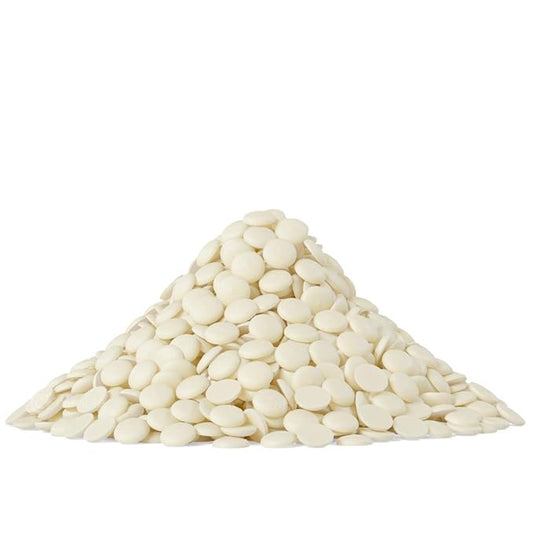 Cambie White Chocolate Couverture 28%, 1 Pound of White Chocolate Chips, European Style Couverture for Chocolatiers, Pastry Chefs, Home Bakers, and Professionals, 1 Pound