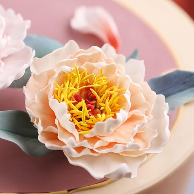 SK 5-Piece Peony Fondant Cutters Set Sugarcraft Modeling Tools Kit for Cake Decoration Black