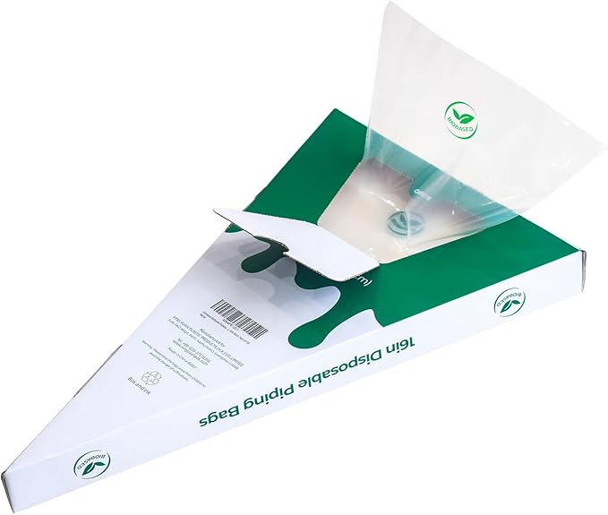 Biobased Disposable Piping Bags 16 Inch, Eco-Friendly Cake Decorating Pastry Bags, Anti-Burst, Pack of 150