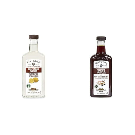Watkins Pure Lemon Extract (11 oz.) and Watkins All Natural Original Gourmet Baking Vanilla (11 oz.)