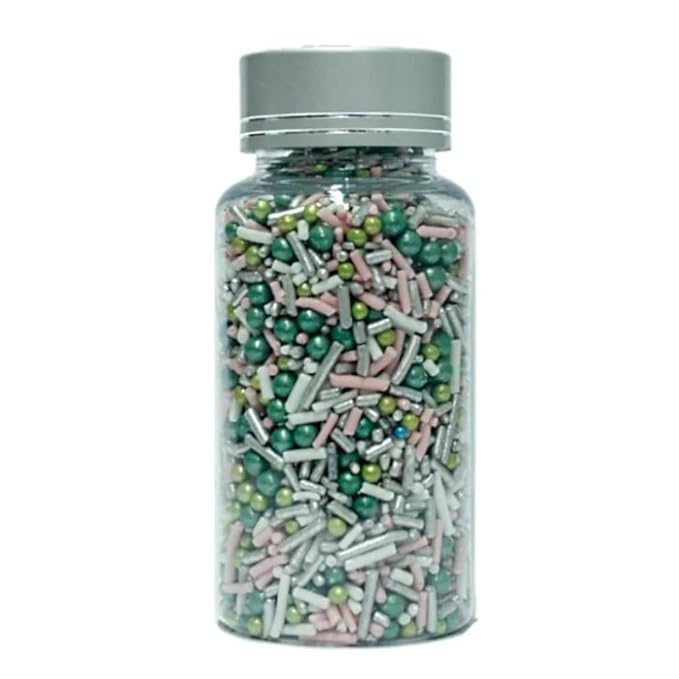 Confect Fusion Sprinkle Mix | Green & White Confetti Blend for Cake Decorating | Edible Pastel Sprinkles for Cupcakes, Cookies & Desserts | Baking Toppings | Vegan, Gluten-Free, Soy-Free, Dairy-Free, Palm Oil-Free – 4.2 Oz