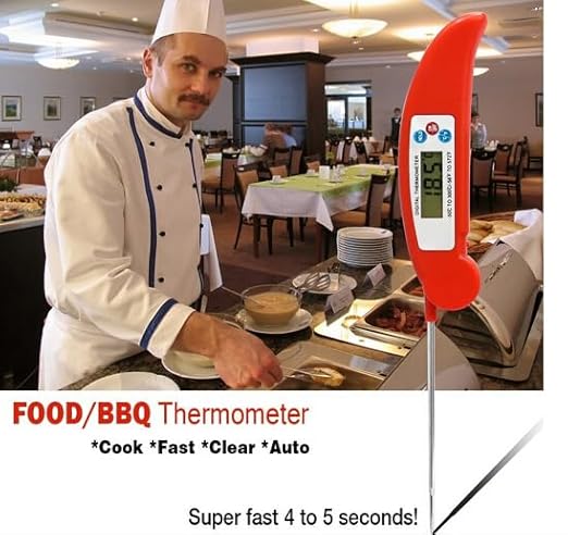 Instant Read Digital Meat Thermometer with Probe for Cooking,Fast Precise,Waterproof Digital Food Thermometer,BBQ Kitchen Baking