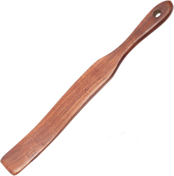 11 Inch Multi-Purpose Wooden Spurtle, Wooden Spurtle For Sourdough Starter, Reaching Bottom of Jar, Dough Whisk Tools, Spatula for Mixing, NonStick Cookware