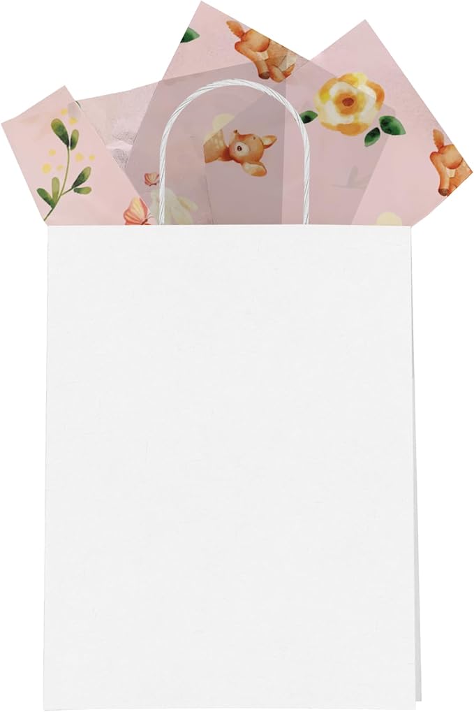 Pro Supply Global Bambi Deer Printed Tissue Paper for Gift Bags or Boxes and Wrapping - Baby Shower Bulk Decorative Art Tissue Paper for Packaging and Gifting | 24 Sheets 20" x 30"
