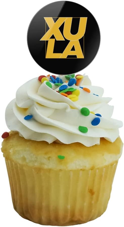 Xavier University of Louisiana Primary Logo Cupcake Picks Toppers Decoration Set of 6