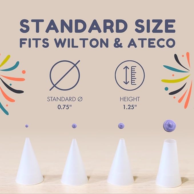 EZ Piping Reusable Open Star Tip #32 – 20 pieces – Standard Size Icing Nozzle (Base Ø 0.75", Height 1.25") – Fits Wilton & Ateco Couplers – FDA HDPE – Made in USA – Cake Decorating Tool