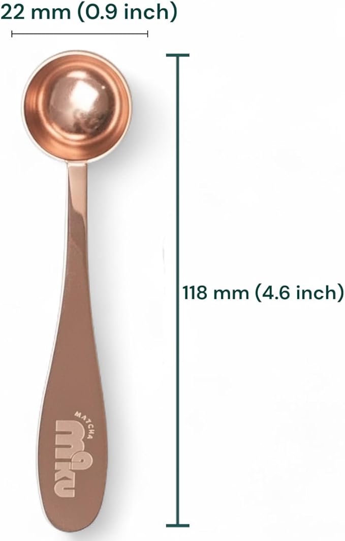 MATCHA MAKU- Stainless Steel 1 g (½ tsp) Measuring Spoon for Matcha, Tea, Powder & Liquids – 304 Food Grade Scoop for All Ingredients 4.6" Lenght