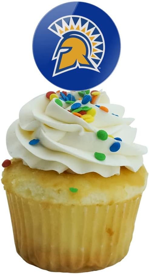 San Jose State University Primary Logo Cupcake Picks Toppers Decoration Set of 6
