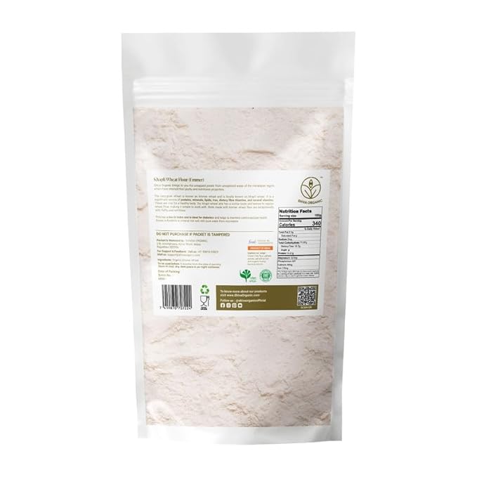 Shiva Organic Khapli Wheat Atta - 1.5 kg | Emmer Wheat Flour | High Fiber, Low Gluten, Ancient Grain with Abundant Bran