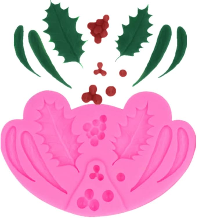 Leaf Silicone Mold Rose Flower Fondant Molds DIY Cake Decorating Tools Sugarcraft Candy Resin Clay Chocolate Gumpaste Moulds (4.2 x 2.8 x 0.24 inches)