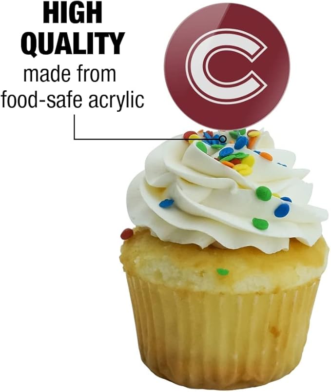 Colgate University Primary Logo Cupcake Picks Toppers Decoration Set of 6