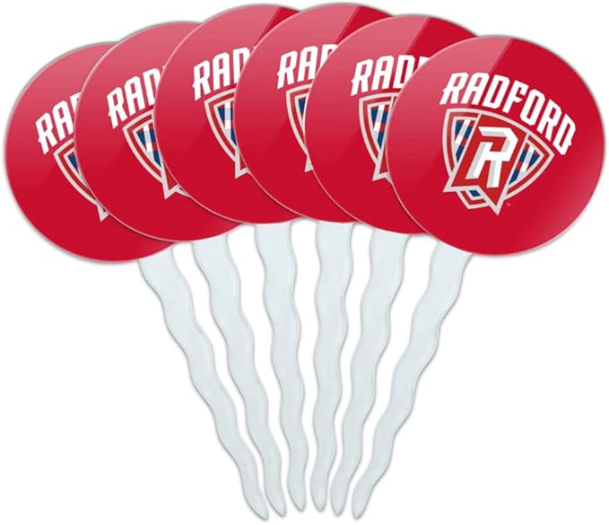 Radford University Primary Logo Cupcake Picks Toppers Decoration Set of 6