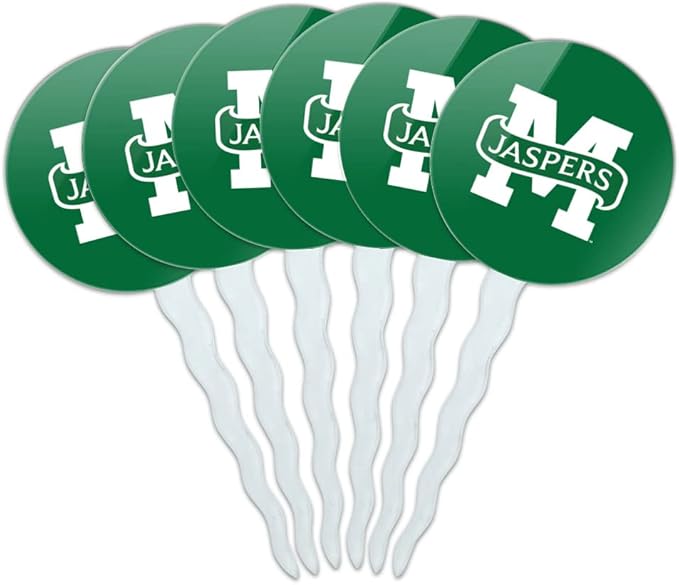 GRAPHICS & MORE Manhattan College Primary Logo Cupcake Picks Toppers Decoration Set of 6