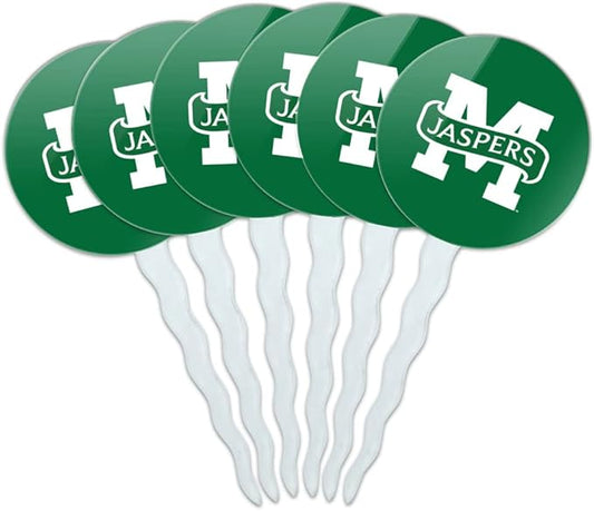GRAPHICS & MORE Manhattan College Primary Logo Cupcake Picks Toppers Decoration Set of 6