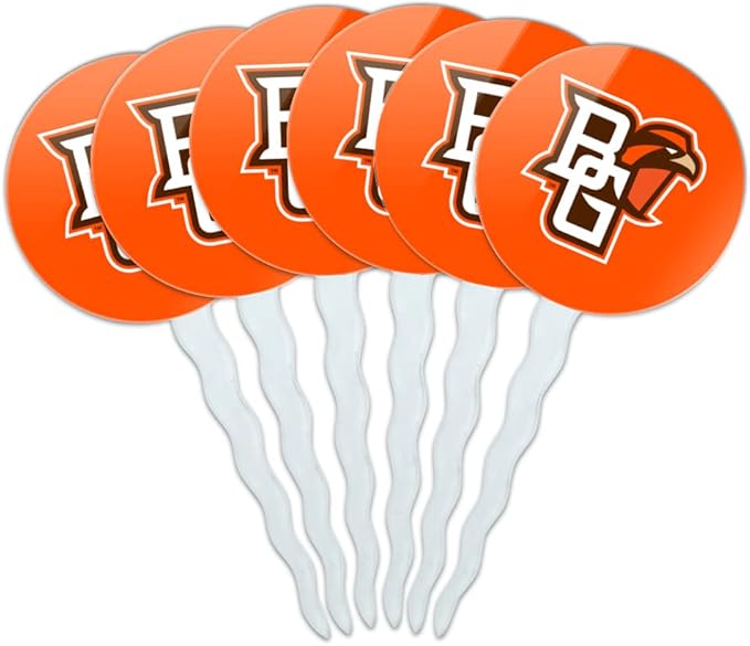 Bowling Green Primary Logo Cupcake Picks Toppers Decoration Set of 6