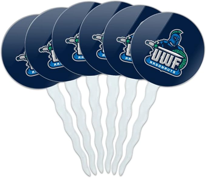 University of West Florida Primary Logo Cupcake Picks Toppers Decoration Set of 6