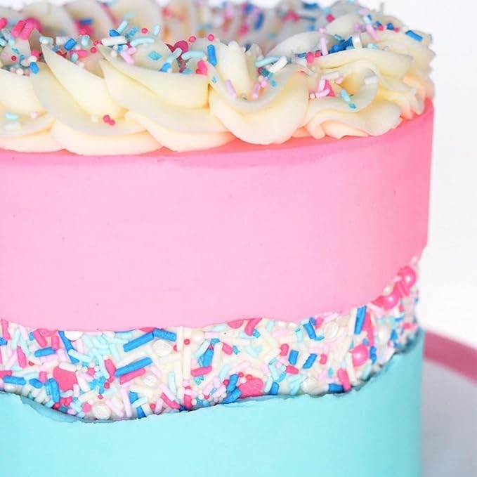 Sprinkles for Cake Decorating Edible Cake Decorations Fancy Pink and Blue Sprinkles for Cupcake Decorations Ice Cream Toppings, Gender Reveal for Cupcake Decorating Baking Cupcakes, Cookies