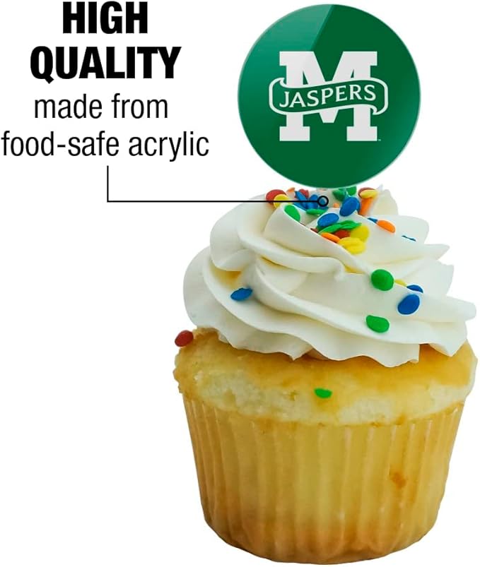 GRAPHICS & MORE Manhattan College Primary Logo Cupcake Picks Toppers Decoration Set of 6