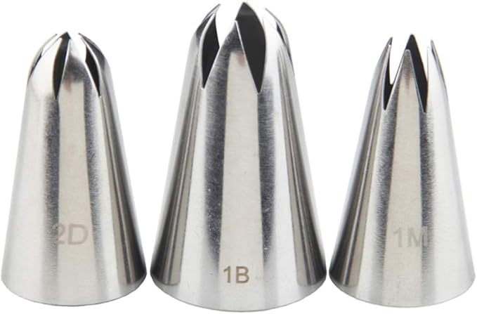 FantasyDay 4 piece Stainless Steel Piping Tips Piping Nozzles Cake Decorating Supplies Cookies Cupcake Icing Decorating Supplies Decorating Kits Frosting Icing Tips Baking Set Tools